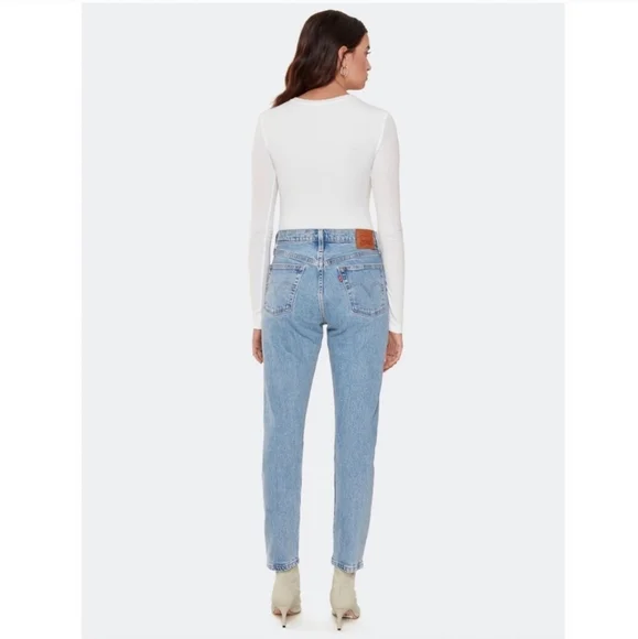 Levi's 501 Straight High Rise Blue Jeans - Picture 9 of 13